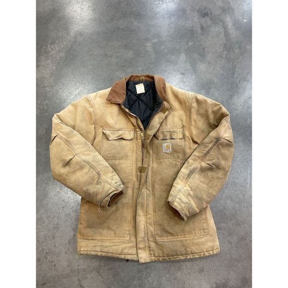 Carhartt Other - Vintage Dirty Distressed Carhartt Canvas Jacket XLarge Beige/ Mocha